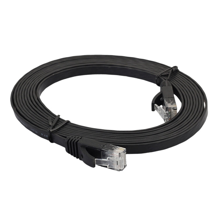Cable LAN de red Ethernet plano ultrafino CAT6 de 1.8 m Cable de conexión RJ45 (Negro)