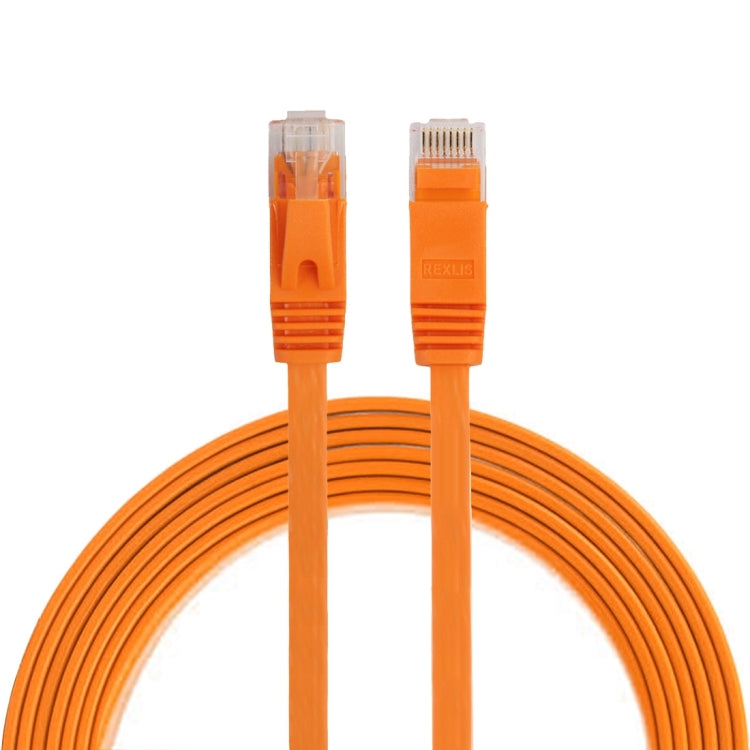 Cable LAN de red Ethernet plano ultrafino CAT6 de 2 m Cable de conexión RJ45 (Naranja)