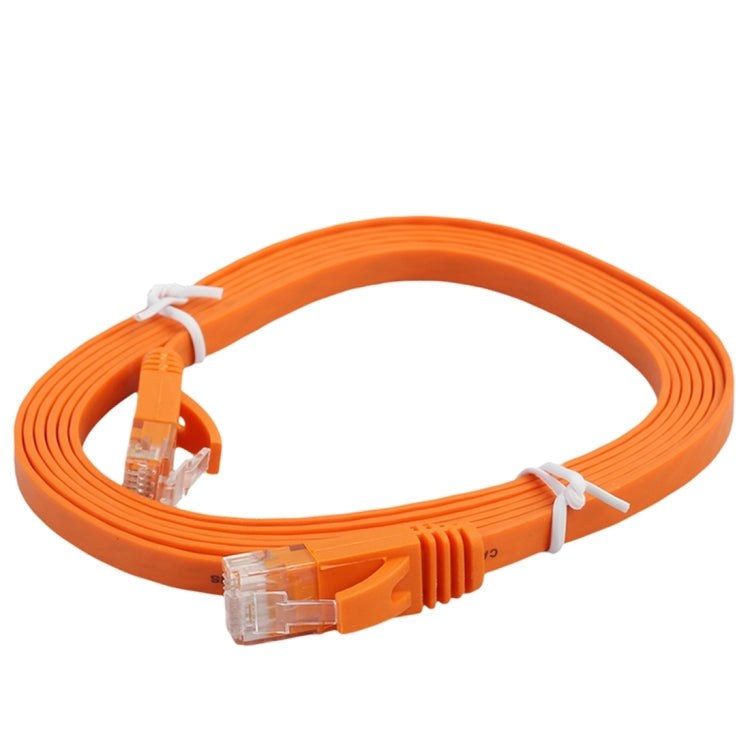 Cable LAN de red Ethernet plano ultrafino CAT6 de 2 m Cable de conexión RJ45 (Naranja)