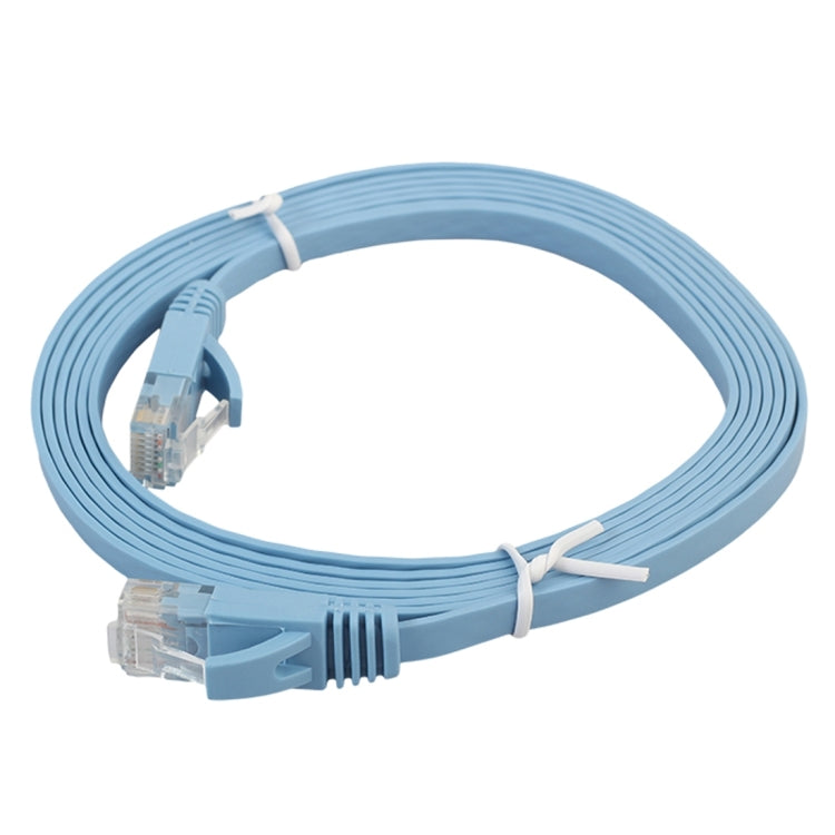 Cable LAN de red Ethernet plano ultrafino CAT6 de 2 m Cable de conexión RJ45 (Azul)