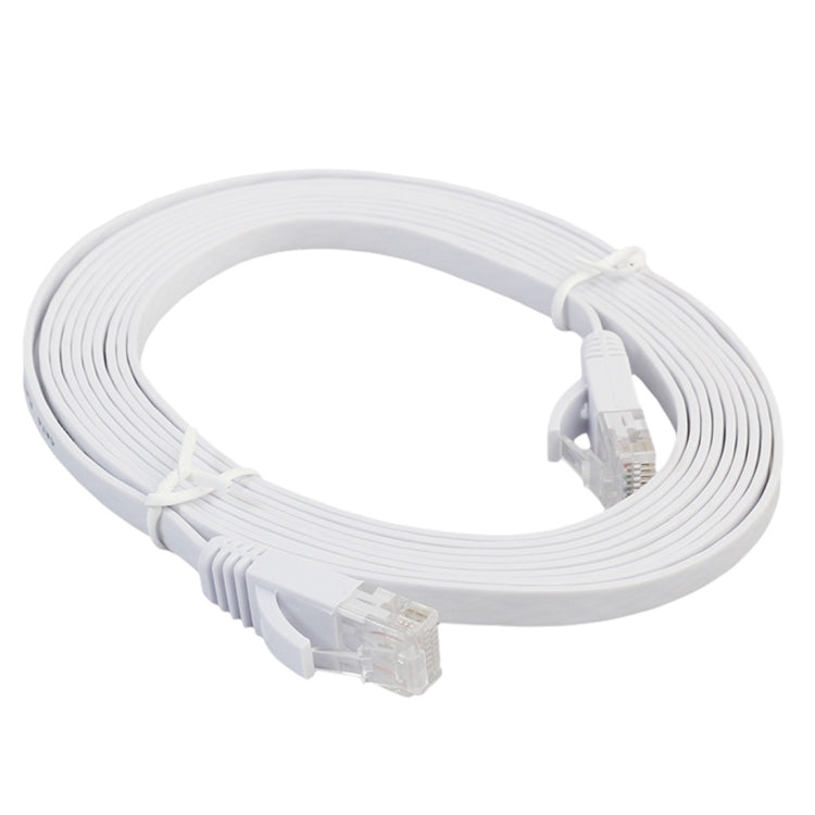 Câble réseau Ethernet plat ultra-fin CAT6 de 2 m Cordon de raccordement RJ45 (Blanc)