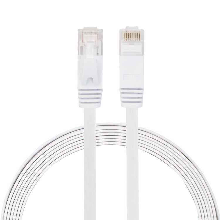 Cable LAN de red Ethernet plano ultrafino CAT6 de 2 m Cable de conexión RJ45 (Blanco)