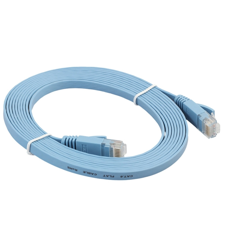 Cable LAN de red Ethernet plano ultrafino CAT6 de 3 m Cable de conexión RJ45 (Azul)