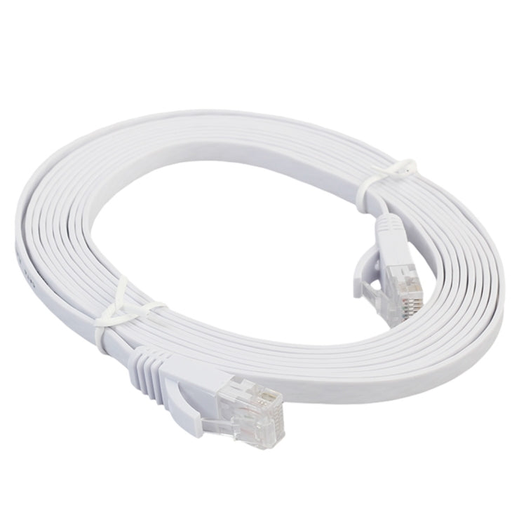 Cable LAN de red Ethernet plano ultrafino CAT6 de 3 m Cable de conexión RJ45 (Blanco)