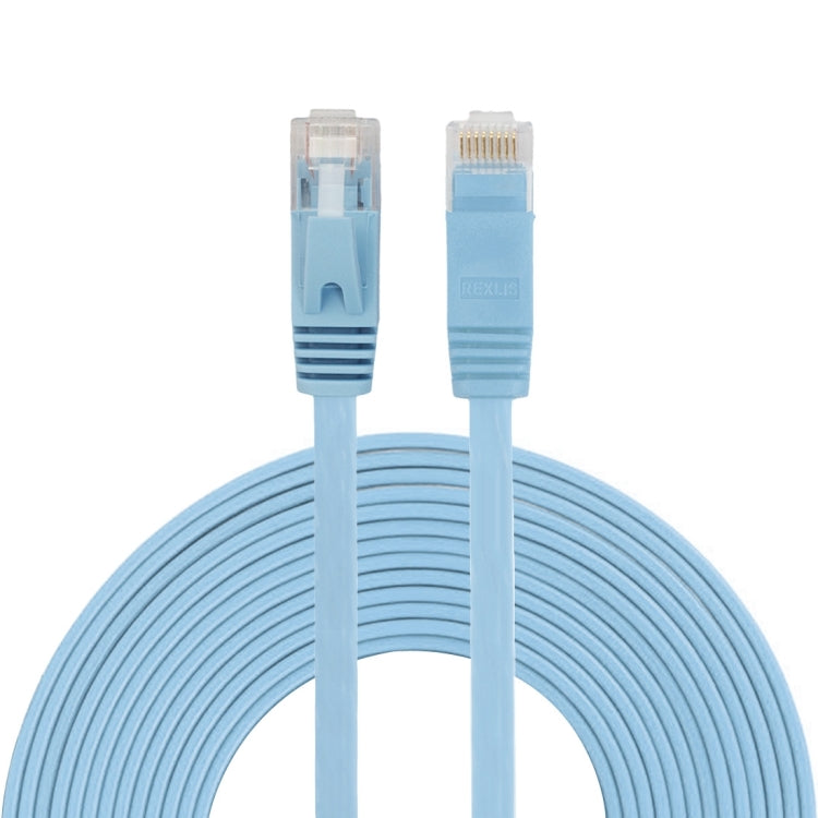 Cable LAN de red Ethernet plano ultrafino CAT6 de 5 m Cable de conexión RJ45 (Azul)