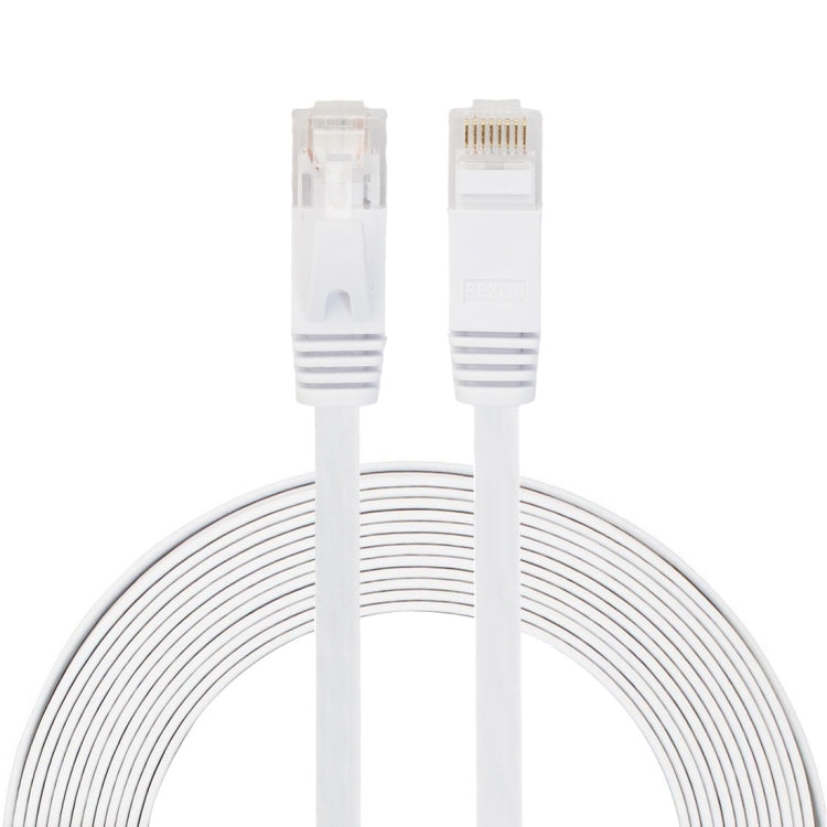 Cable LAN de red Ethernet plano ultrafino CAT6 de 5 m Cable de conexión RJ45 (Blanco)