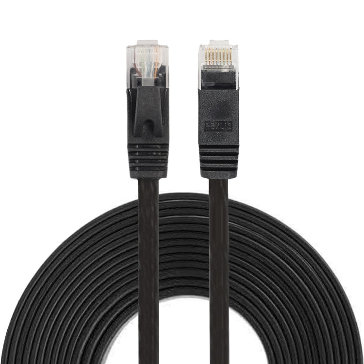 Cable LAN de red Ethernet plano ultrafino CAT6 de 7.6 m Cable de conexión RJ45 (Negro)