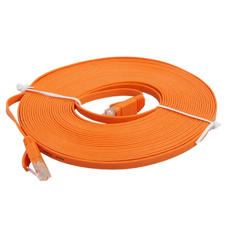 Cable LAN de red Ethernet plano ultrafino CAT6 de 8 m Cable de conexión RJ45 (Naranja)