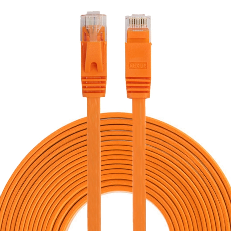 Câble réseau Ethernet plat ultra-fin CAT6 de 8 m Cordon de raccordement RJ45 (Orange)