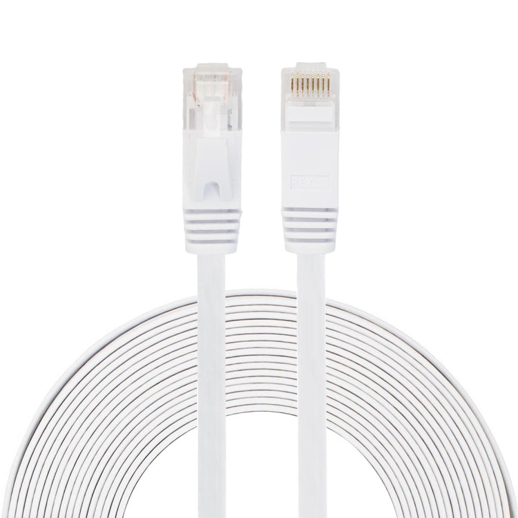 Cable LAN de red Ethernet plano ultrafino CAT6 de 8 m Cable de conexión RJ45 (Blanco)