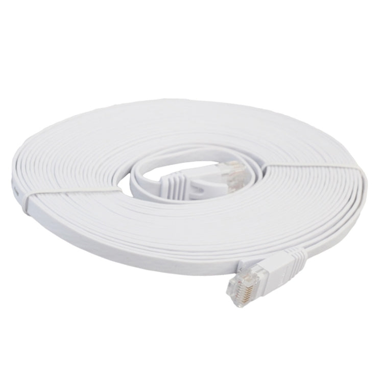 Câble réseau Ethernet plat ultra-fin CAT6 de 8 m Cordon de raccordement RJ45 (Blanc)