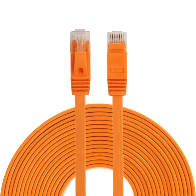 Cable LAN de red Ethernet plano ultrafino CAT6 de 10 m Cable de conexión RJ45 (Naranja)
