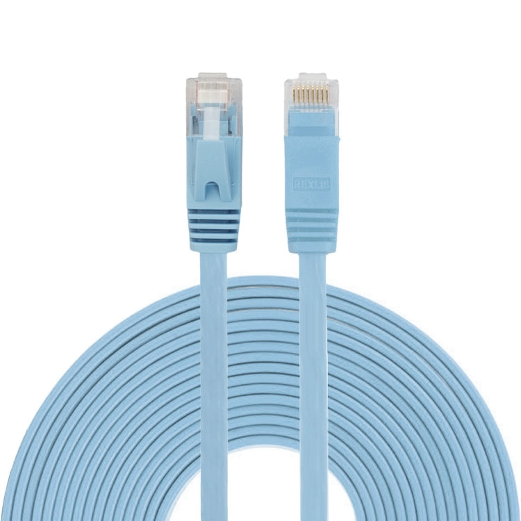 10m Ultra-thin CAT6 Flat Ethernet Network LAN Cable RJ45 Patch Cord (Blue)