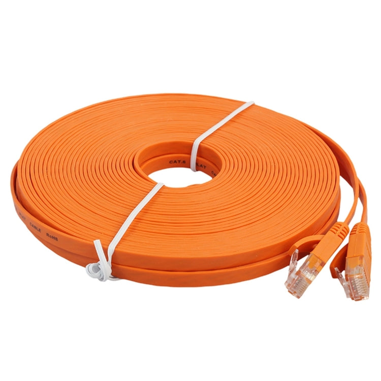 Cordon de raccordement RJ45 pour réseau Ethernet plat CAT6 ultra fin de 15 m (orange)