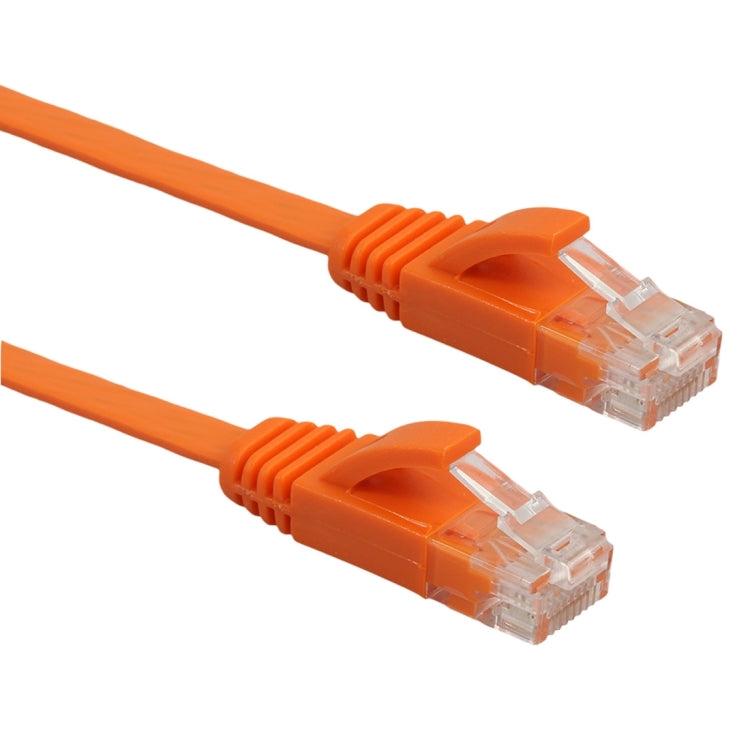 Cordon de raccordement RJ45 pour réseau Ethernet plat CAT6 ultra fin de 15 m (orange)