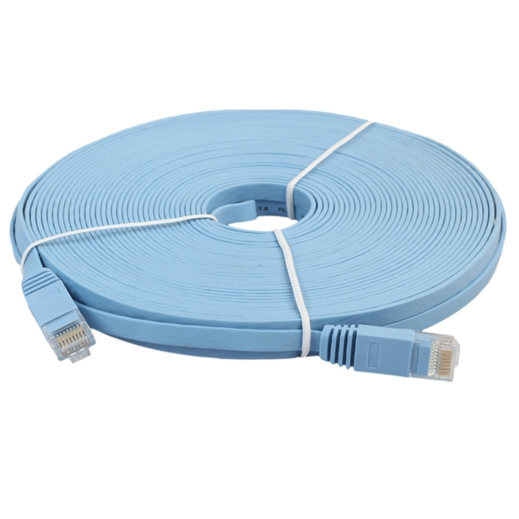 15m Ultra-mince CAT6 Plat Ethernet Réseau LAN Câble RJ45 Patch Cord (Bleu)