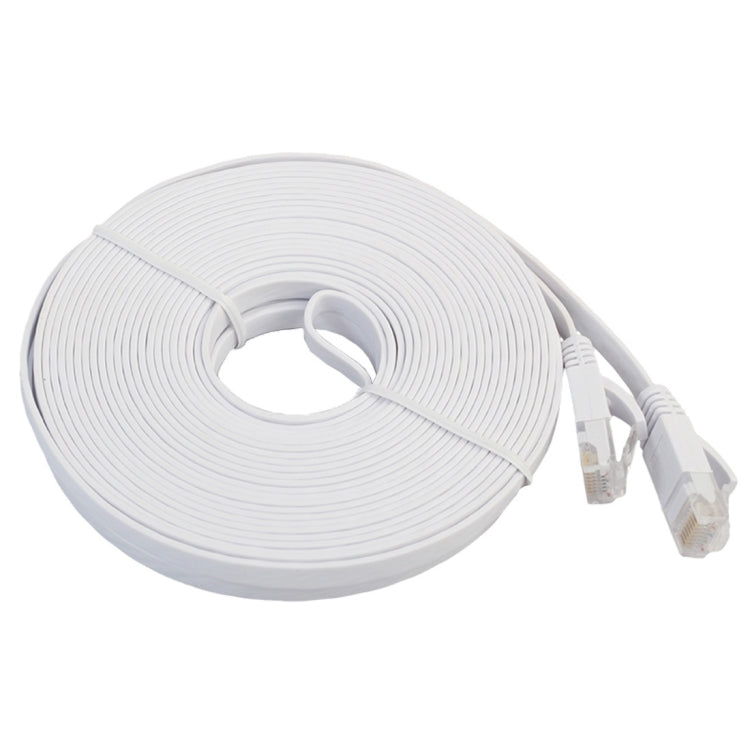 15m Ultra-thin CAT6 Flat Ethernet Network LAN Cable RJ45 Patch Cord (White)