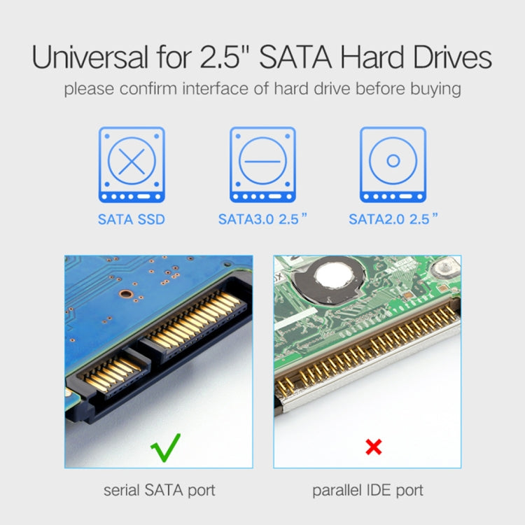 Boîtier de disque dur UVerde CM135 2,5 pouces Adaptateur SSD SATA vers USB 3.0 Boîtier de disque dur Boîtier de disque dur externe Prise en charge du protocole UASP