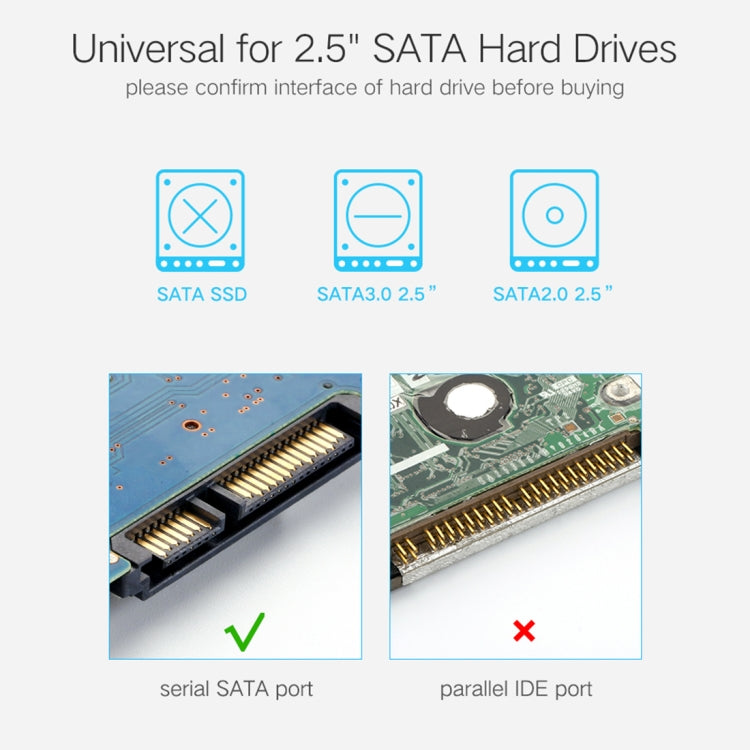 UVerde US221 Boîtier de disque dur 2,5 pouces Adaptateur SATA vers USB 3.0 SSD Boîtier de disque dur Boîtier de disque dur externe Prise en charge du protocole UASP