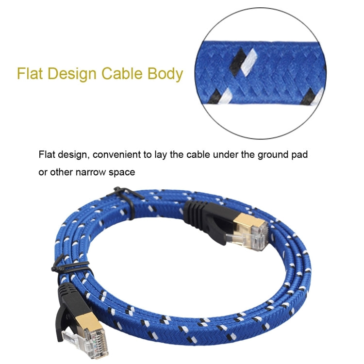 Câble de brassage ultra-plat CAT-7 10 Gigabit Ethernet plaqué or 1,8 m Pour modem routeur Réseau LAN construit avec connecteur RJ45 blindé