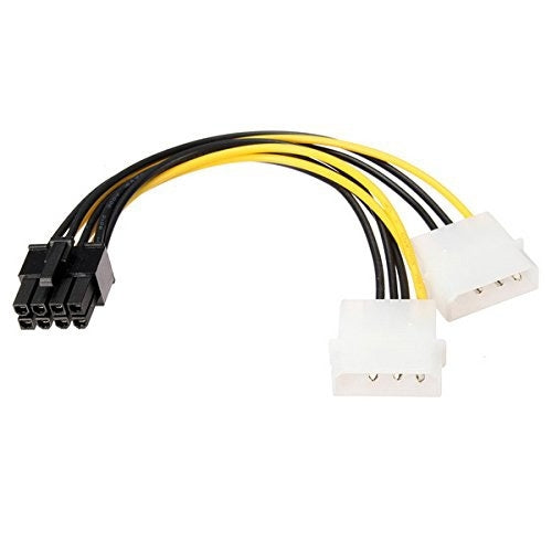 18cm Y-shape PCI Express 8-Pin to Dual 4-Pin Molex Graphics Card Power Cable