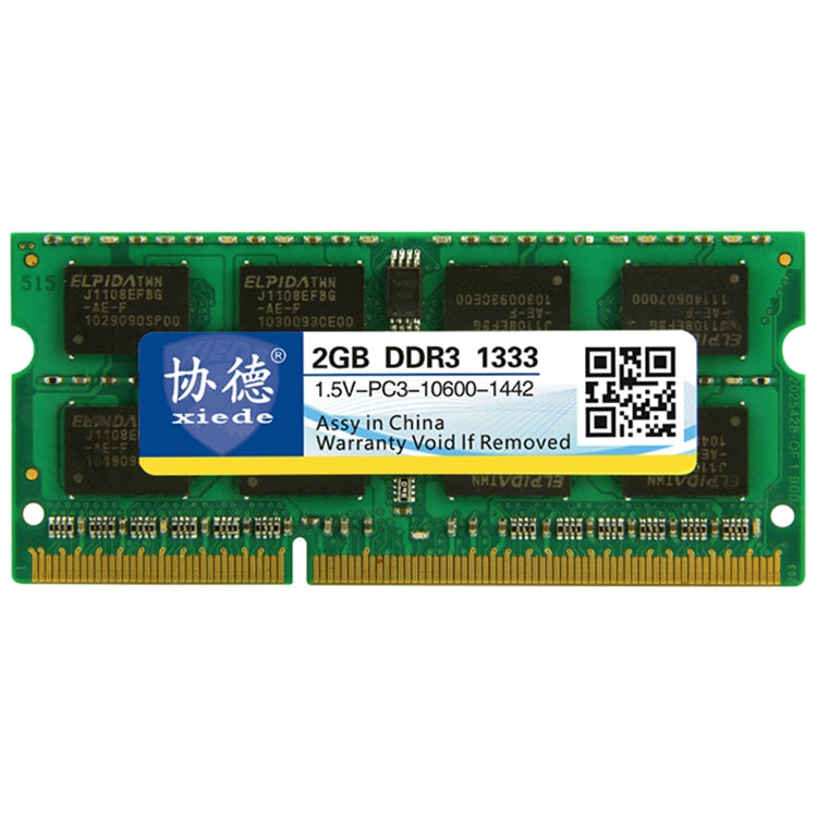 XIEDE X042 DDR3 1333MHz 2GB 1.5V Module de mémoire RAM de compatibilité totale générale pour ordinateur portable