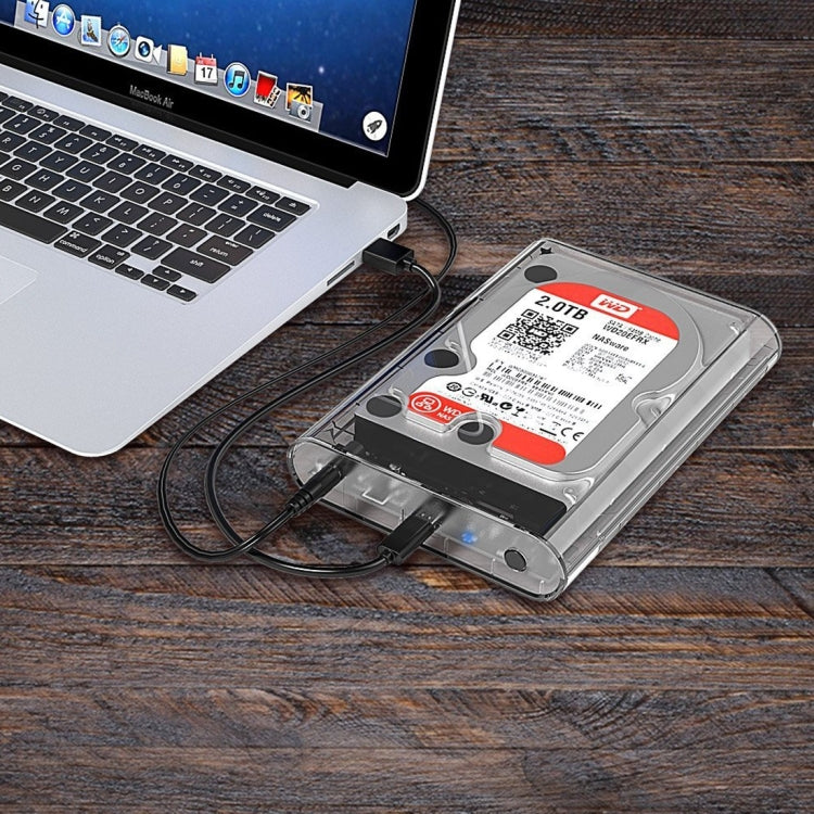 ORICO 3139C3 3,5 pouces SATA HDD USB 3.1 Type-C Boîtier de stockage pour disque dur externe (Transparent)