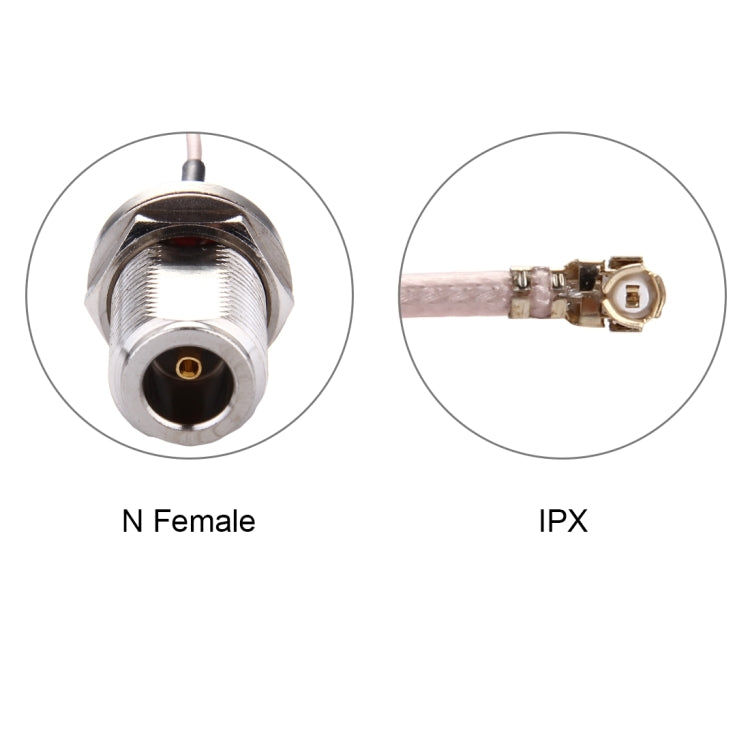 Câble IPX vers N Femelle 25 cm RG178