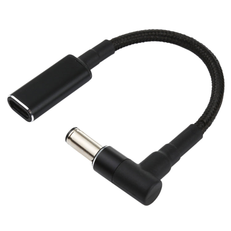 PD 100W 18.5-20V 6.0x0.6mm Elbow to USB-C Type-C Adapter Nylon Braided Cable