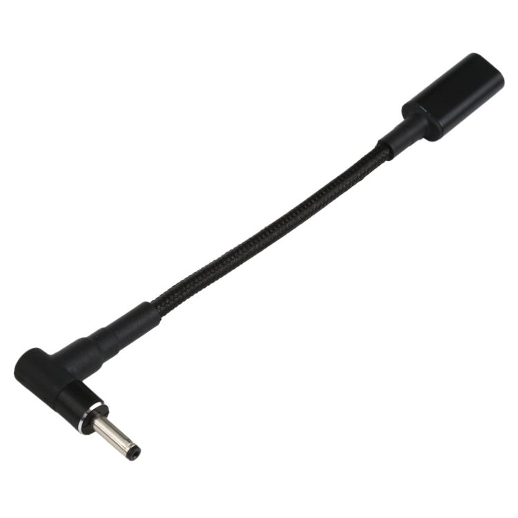 PD 100W 18.5-20V 3.0x1.0mm Coude vers Adaptateur USB-C Type-C Câble Tressé en Nylon