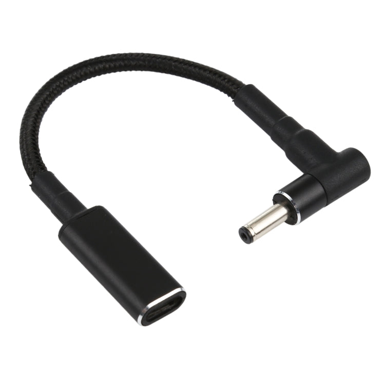 PD 100W 18.5-20V 4.0x1.35mm Elbow to USB-C Type-C Adapter Nylon Braid Cable