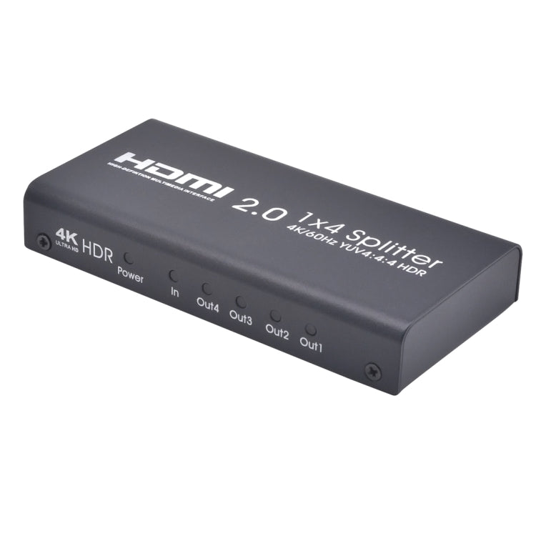 AYS-14V20 Divisor de conmutador HDMI 2.0 1x4 4K Ultra HD (Negro)