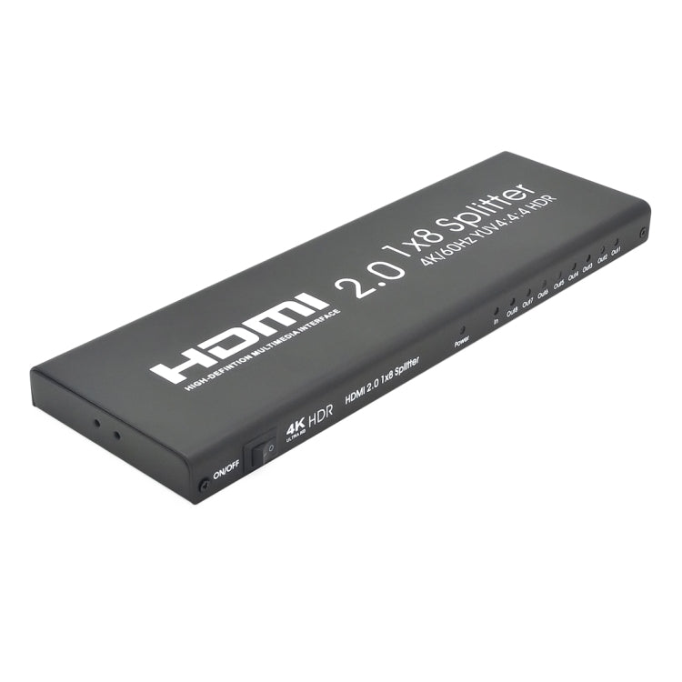 AYS-18V20 Répartiteur de commutation HDMI 2.0 1x8 4K Ultra HD (Noir)