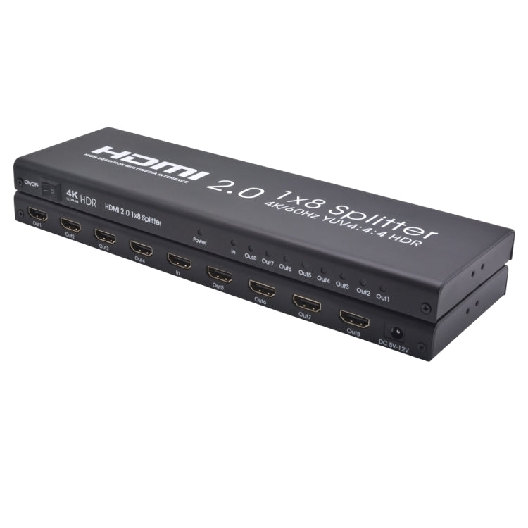AYS-18V20 HDMI 2.0 1x8 4K Ultra HD Switch Splitter (Negro)