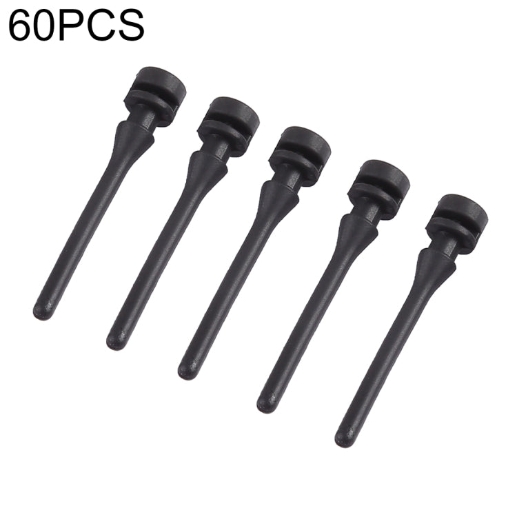 60 PCS 40 mm Anti Vibration Soft Damping Nail Rubber Silicone Computer Fan Screw (Black)