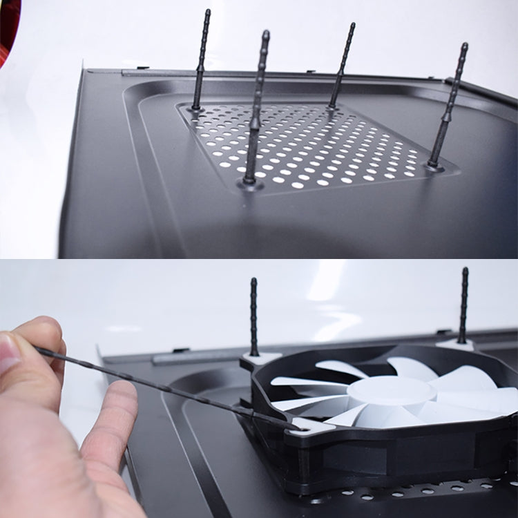 4 PCS 65 mm Anti Vibration Soft Damping Nail Rubber Silicone Computer Fan Screw (Black)