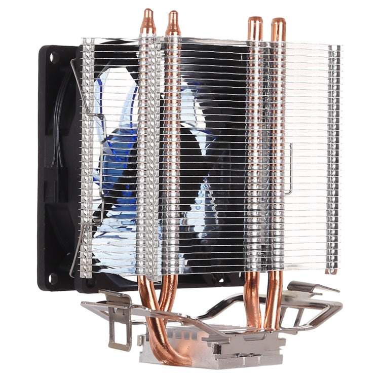 LED CPU Cooler Pure Copper Double Heat Pipe CPU Radiator CPU Fan with Blue Light