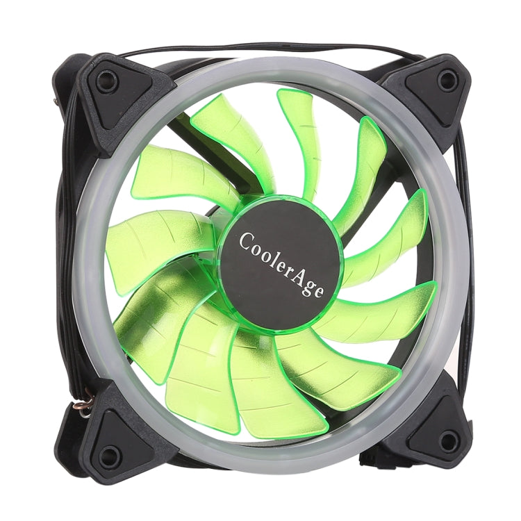 Color LED 12cm 3pin Computer Components Chassis Fan Computer Host Cooling Fan Silent Fan Cooling with Power Connection Cable and Green Light (Green)