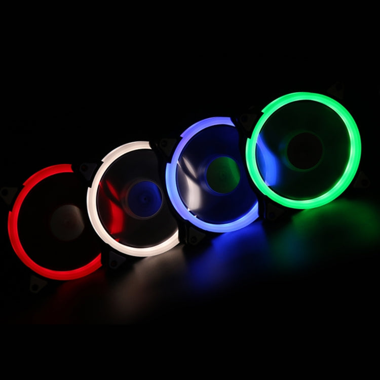 LED de couleur 12 cm 3 broches Composants de l'ordinateur Ventilateur de châssis Ordinateur hôte Ventilateur de refroidissement Ventilateur silencieux Refroidissement avec câble de connexion d'alimentation et lumière verte (Vert)