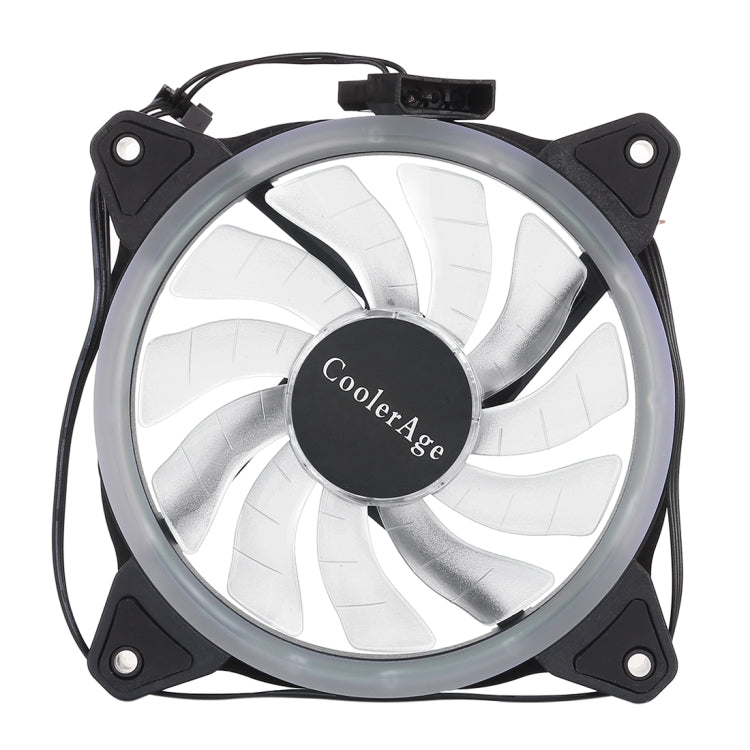 Color LED 12cm 3pin Computer Components Chassis Fan Computer Host Cooling Fan Silent Fan Cooling with Power Connection Cable and White Light (White)