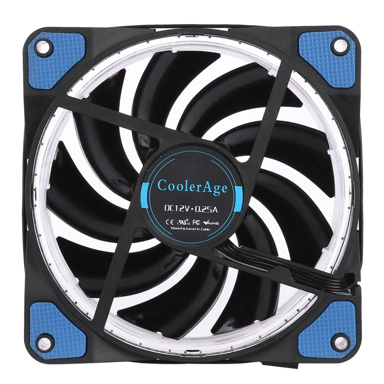 Color LED 12cm 4pin Computer Components Chassis Fan Computer Host Cooling Fan Quiet Fan Cooling with Blue Light (Blue)