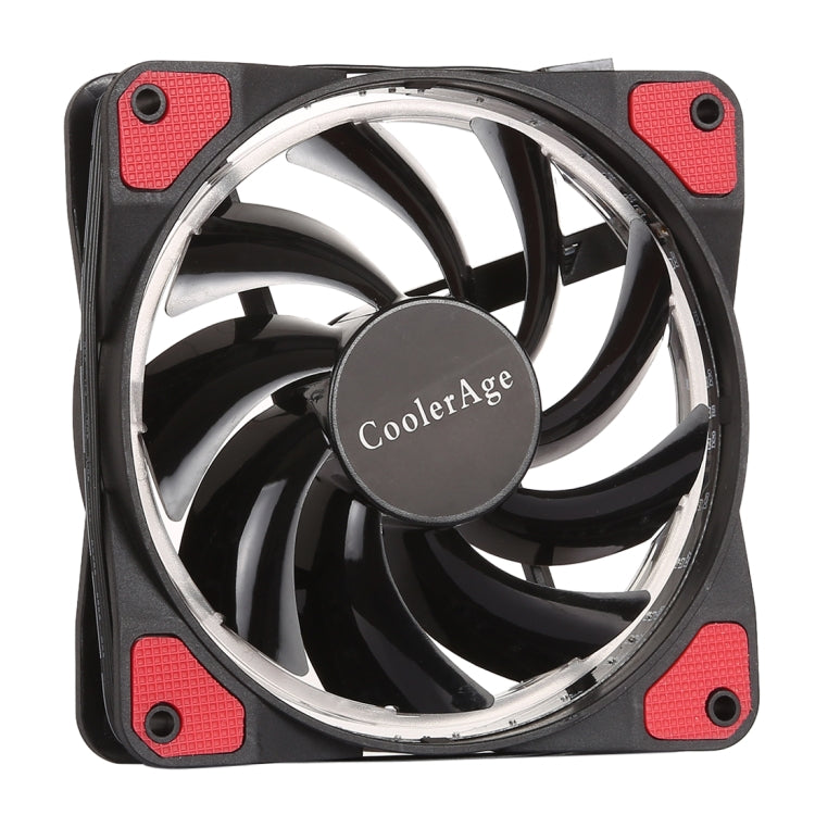 Color LED 12cm 4pin Computer Components Chassis Fan Computer Host Cooling Fan Quiet Fan Cooling with Red Light (Red)