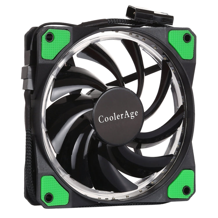 Color LED 12cm 3pin Computer Components Chassis Fan Computer Host Cooling Fan Silent Fan Cooling with Power Connection Cable and Green Light (Green)