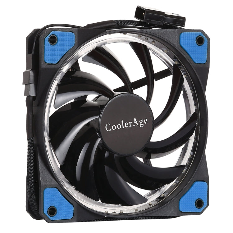 Color LED 12cm 3pin Computer Components Chassis Fan Computer Host Cooling Fan Silent Fan Cooling with Power Connection Cable and Blue Light (Blue)
