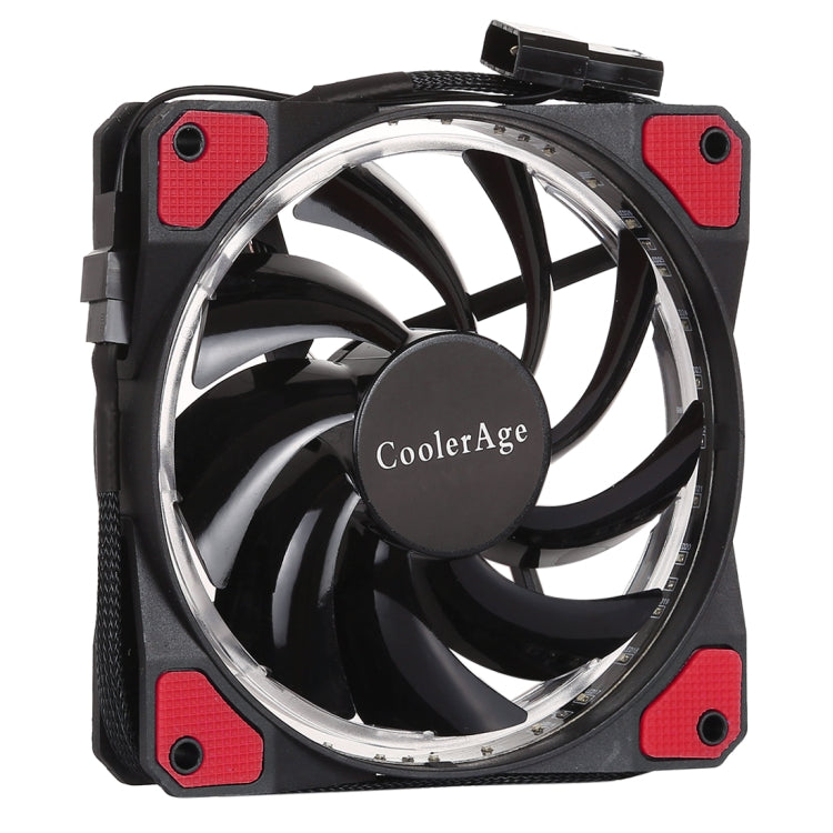 12cm 3pin LED Color Computer Chassis Fan Host Computer Components Fan Silent Cooling Fan with Power Cable and Red (Red)