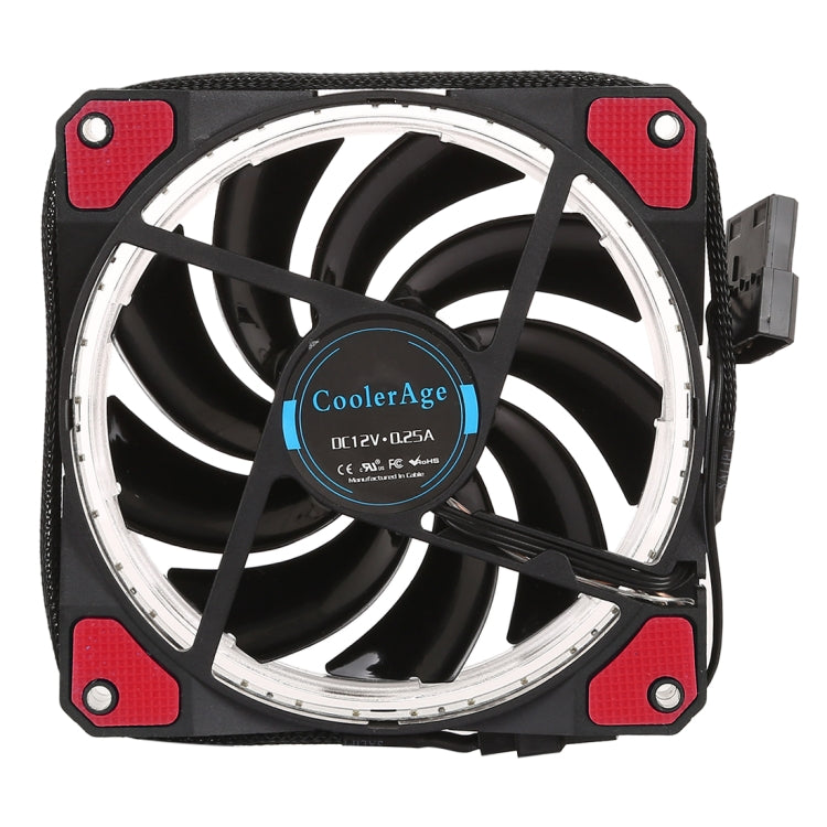 12cm 3pin LED Color Computer Chassis Fan Host Computer Components Fan Silent Cooling Fan with Power Cable and Red (Red)