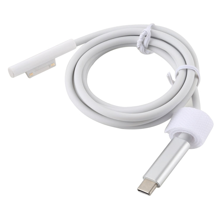 Surface Pro 7 / 6 / 5 to USB-C / Type-C Male Interfaces Power Adapter Charger Cable For Microsoft Surface Pro 7 / 6 / 5 / 4 / 3 / Microsoft Surface Go (White)
