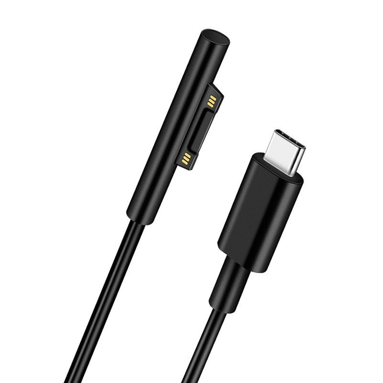 Surface Pro 7 / 6 / 5 to USB-C / Type-C Male Interfaces Power Adapter Charger Cable For Microsoft Surface Pro 7 / 6 / 5 / 4 / 3 / Microsoft Surface Go (Black)