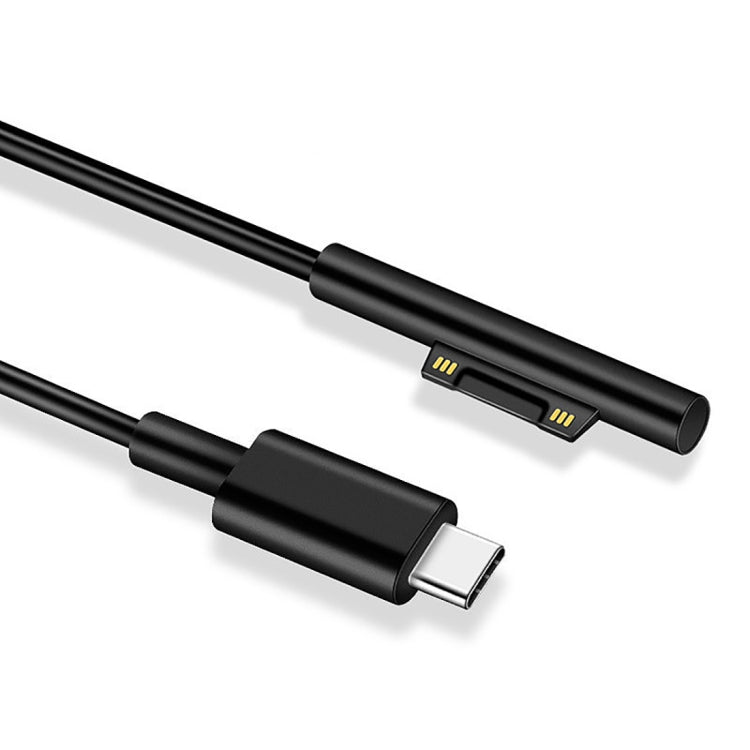 Surface Pro 7/6/5 vers USB-C/Type-C Interfaces mâles Adaptateur secteur Câble chargeur pour Microsoft Surface Pro 7/6/5/4/3/Microsoft Surface Go (Noir)