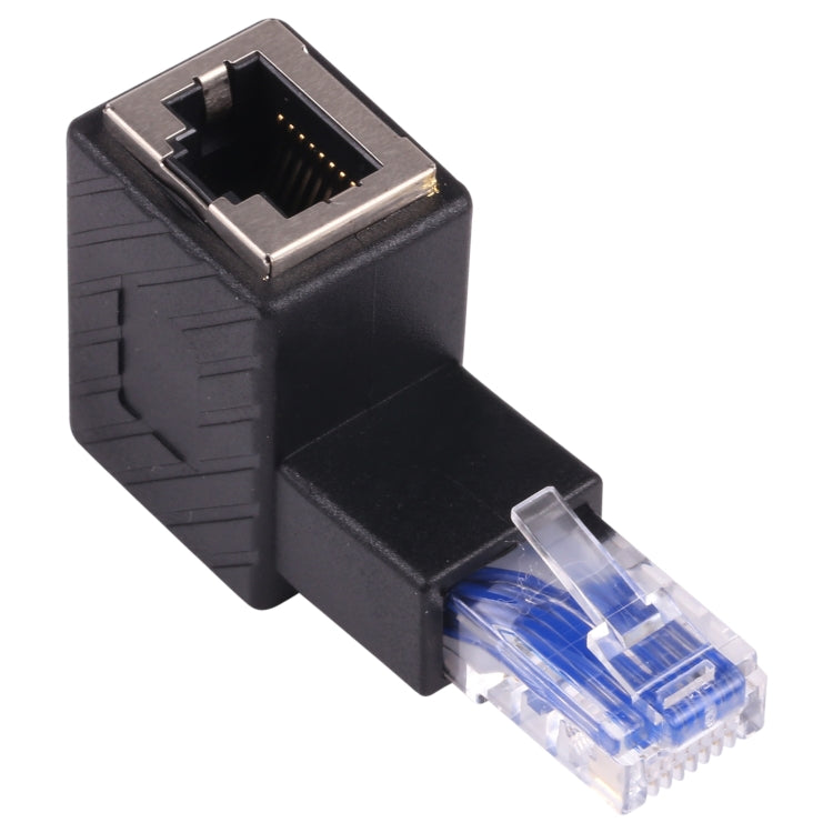 Convertisseur RJ45 mâle à femelle adaptateur d'extension à 90 degrés pour réseau de câble LAN Ethernet CAT5 CAT6